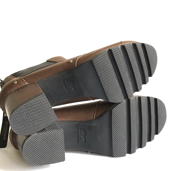 Sorel Addington Chelsea Waterproof Chunky Lugged Block Heel Boots Sz 10.5 - Picture 6 of 7